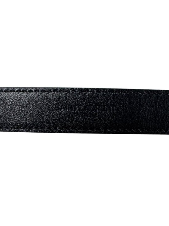 Saint Laurent YSL Yves Push Pin Buckle Belt 100 Shiny Leather main image 4
